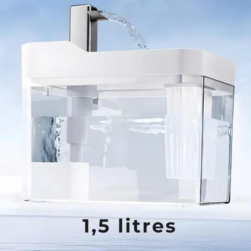 Fontaine eau chat anti-déshydratation canicule — débit réglable eau fraiche continue
